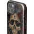 Liquid Blue Skull Entwined with Roses iPhone 15 Impact Case