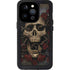 Liquid Blue Skull Entwined with Roses iPhone 15 Pro Waterproof Case