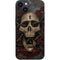 Liquid Blue Skull Entwined with Roses iPhone 15 Skin