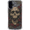 Liquid Blue Skull Entwined with Roses iPhone 16 Clear Case