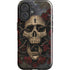 Liquid Blue Skull Entwined with Roses iPhone 16 Impact Case
