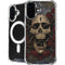 Liquid Blue Skull Entwined with Roses iPhone 16 MagSafe Case