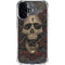 Liquid Blue Skull Entwined with Roses iPhone 16 Plus Clear Case