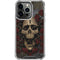 Liquid Blue Skull Entwined with Roses iPhone 16 Pro Clear Case
