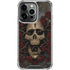 Liquid Blue Skull Entwined with Roses iPhone 16 Pro Clear Case