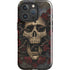 Liquid Blue Skull Entwined with Roses iPhone 16 Pro Impact Case