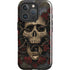 Liquid Blue Skull Entwined with Roses iPhone 16 Pro Magsafe Impact Case