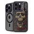 Liquid Blue Skull Entwined with Roses iPhone 16 Pro Max Kickstand Case
