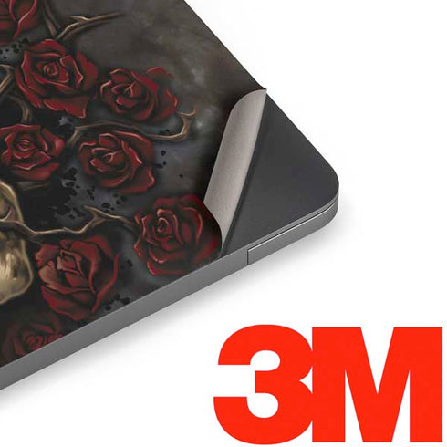 Liquid Blue Skull Entwined with Roses Apple MacBook Air Skin