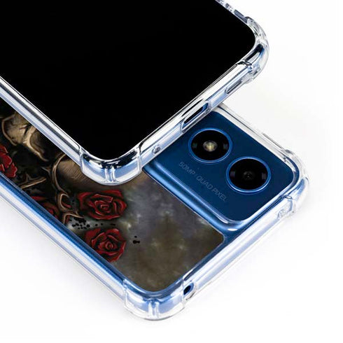 Liquid Blue Skull Entwined with Roses Moto G 5G (2024) Clear Case