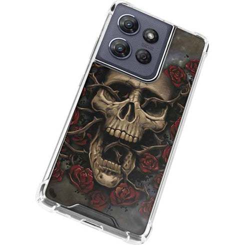 Liquid Blue Skull Entwined with Roses Moto G Play 5G (2025) Clear Case