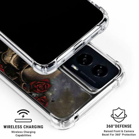 Liquid Blue Skull Entwined with Roses Moto G Power 5G (2024) Clear Case