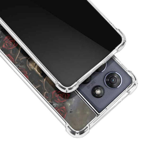 Liquid Blue Skull Entwined with Roses Moto G Stylus 5G (2025) Clear Case