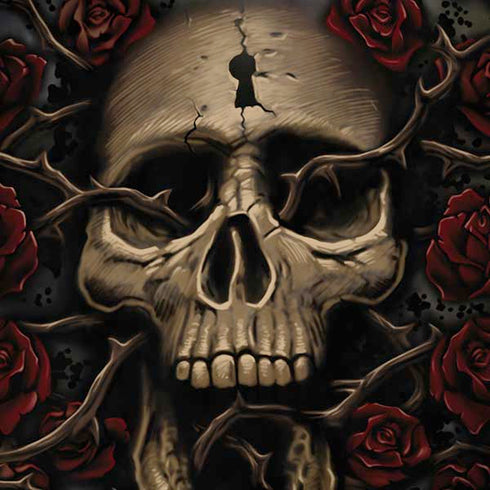 Liquid Blue Skull Entwined with Roses Moto G6 Skin