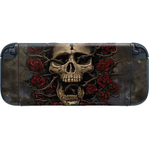 Liquid Blue Skull Entwined with Roses Nintendo Switch 2 (2025) with Joy-Con Skin