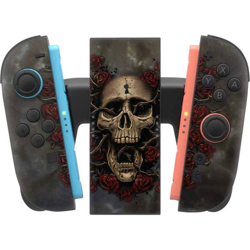 Liquid Blue Skull Entwined with Roses Nintendo Switch 2 (2025) Joy-Con Controller Skin