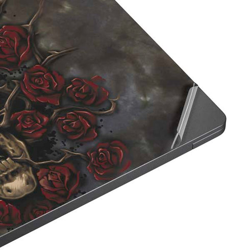 Liquid Blue Skull Entwined with Roses Surface Laptop 7 15in Skin