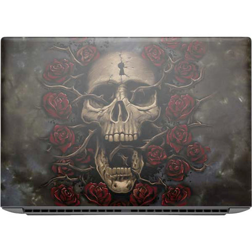 Liquid Blue Skull Entwined with Roses HP ZBook Fury 16 G10 Skin