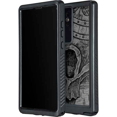 Alchemy Carta Skull Sketch Galaxy S24 Ultra Waterproof Case