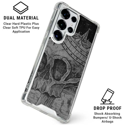 Alchemy Carta Skull Sketch Galaxy S25 Ultra Clear Case