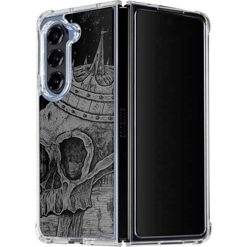 Alchemy Carta Skull Sketch Galaxy Z Fold5 5G Clear Case