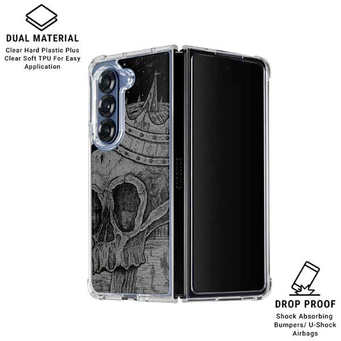 Alchemy Carta Skull Sketch Galaxy Z Fold6 Clear Case