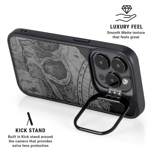 Alchemy Carta Skull Sketch iPhone 13 Pro Kickstand Case