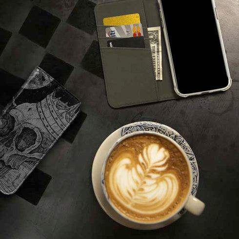 Alchemy Carta Skull Sketch iPhone 14 Pro Max Folio Case