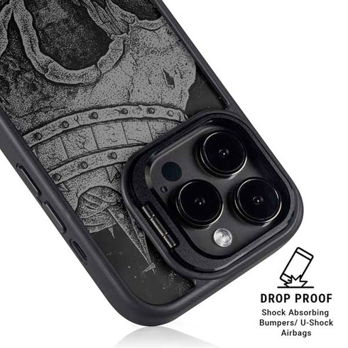 Alchemy Carta Skull Sketch iPhone 14 Pro Max Kickstand Case