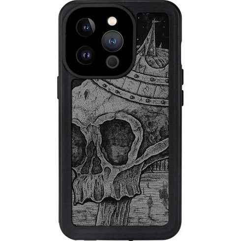 Alchemy Carta Skull Sketch iPhone 15 Pro Waterproof Case