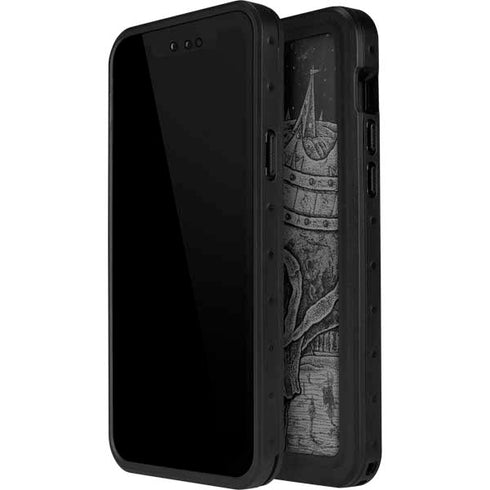 Alchemy Carta Skull Sketch iPhone 15 Pro Waterproof Case