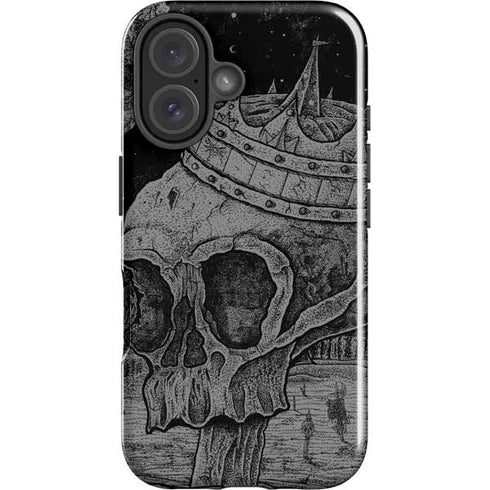 Alchemy Carta Skull Sketch iPhone 16 Plus Impact Case