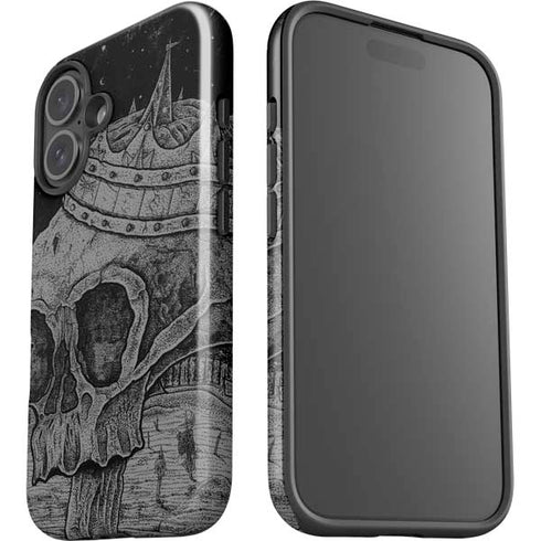 Alchemy Carta Skull Sketch iPhone 16 Plus Impact Case