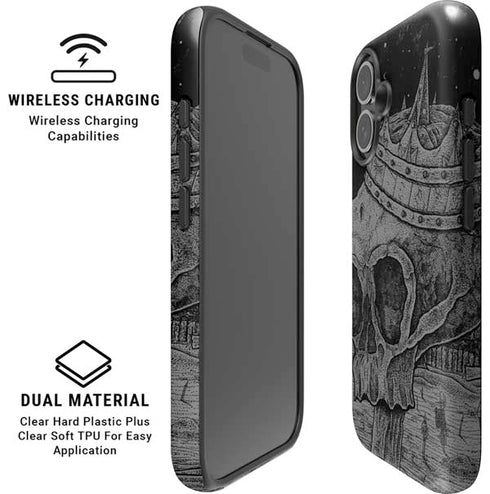 Alchemy Carta Skull Sketch iPhone 16 Plus Magsafe Impact Case