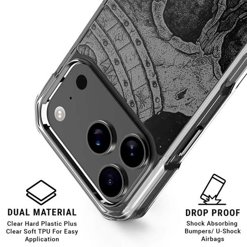 Alchemy Carta Skull Sketch iPhone 18 Pro Clear Case