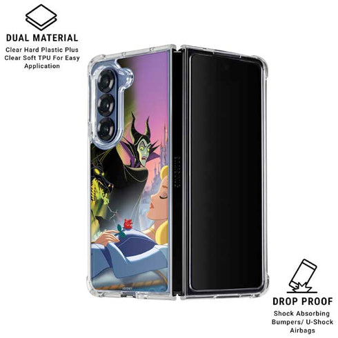 Disney Villains Sleeping Beauty and Maleficent Art Galaxy Z Fold7 Clear Case