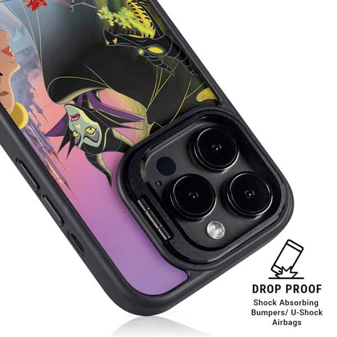 Disney Villains Sleeping Beauty and Maleficent Art iPhone 14 Pro Kickstand Case