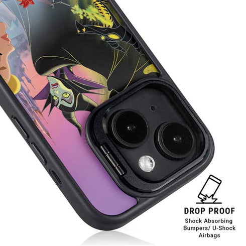 Disney Villains Sleeping Beauty and Maleficent Art iPhone 15 Kickstand Case