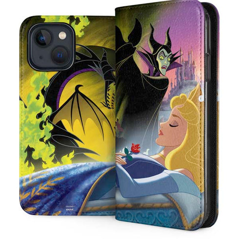 Disney Villains Sleeping Beauty and Maleficent Art iPhone 15 Plus Folio Case