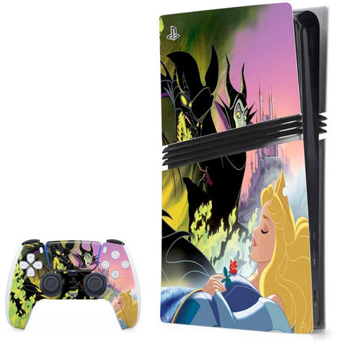 Disney Villains Sleeping Beauty and Maleficent Art PS5 Pro Bundle Skin