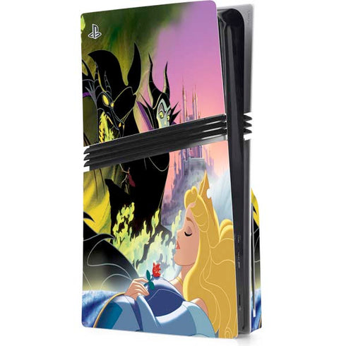 Disney Villains Sleeping Beauty and Maleficent Art PS5 Pro Disk Console Skin