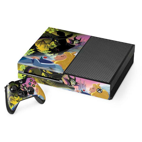Disney Villains Sleeping Beauty and Maleficent Art Xbox One Console and Controller Bundle Skin