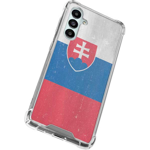 Slovakia Flag Distressed Galaxy A16 5G Clear Case