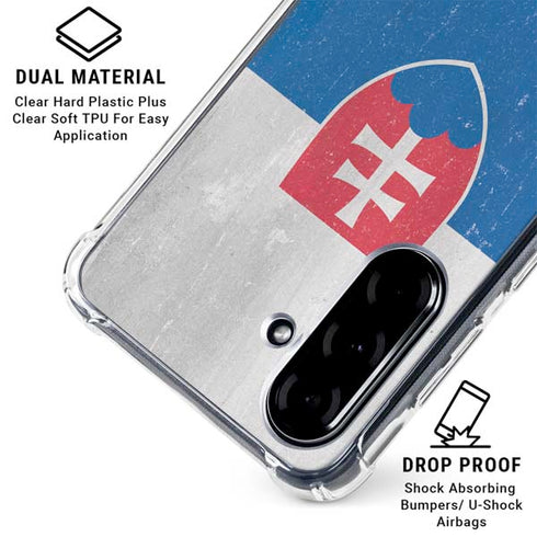 Slovakia Flag Distressed Galaxy A36 5G Clear Case