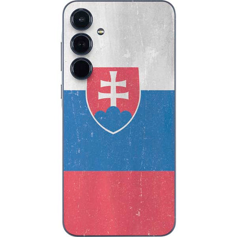 Slovakia Flag Distressed Galaxy A55 5G Skin