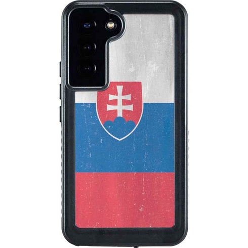Slovakia Flag Distressed Galaxy S24 Plus Waterproof Case