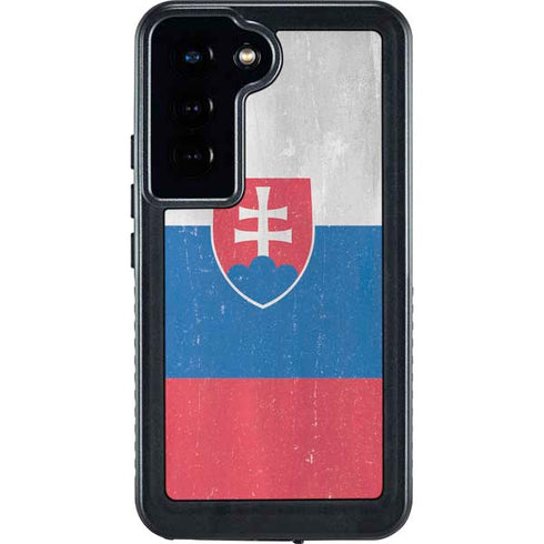 Slovakia Flag Distressed Galaxy S24 Waterproof Case