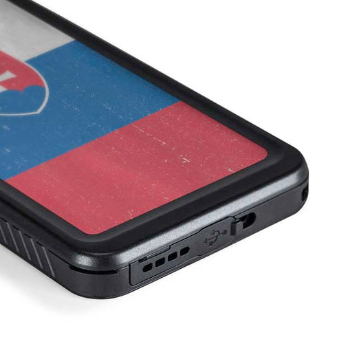 Slovakia Flag Distressed Galaxy S24 Waterproof Case