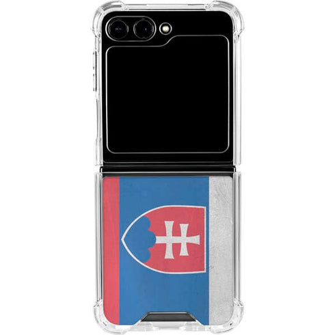 Slovakia Flag Distressed Galaxy Z Flip6 Clear Case
