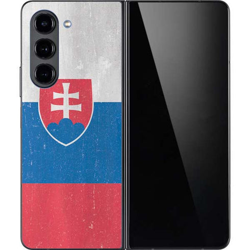 Slovakia Flag Distressed Galaxy Z Fold5 5G Skin